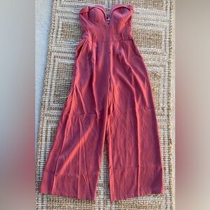 Here Comes the Sun Strapless Rose Wide-Leg Jumpsuit – Size Small (NWT) boho